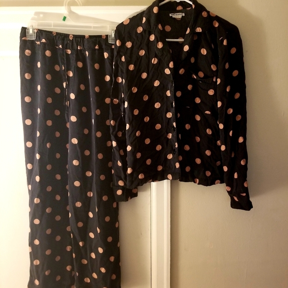 Reformation Black and Gold Polka Dot Pajama Set XS - Picture 2 of 5